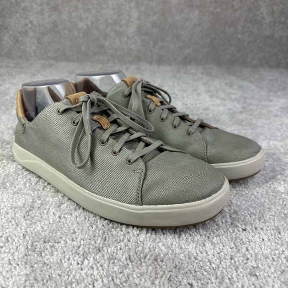 OluKai Lae'ahi Li Shoes Mens Size 11 Gray Tan Lace Up Casual Comfort Sneakers - Picture 1 of 7